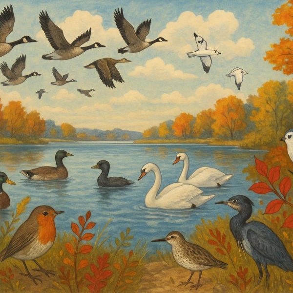 Bird migrations and seasonal wildlife around lakes