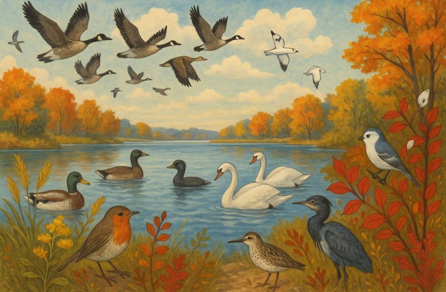 Bird migrations and seasonal wildlife around lakes