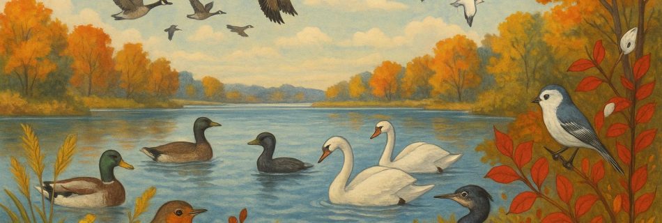 Bird migrations and seasonal wildlife around lakes