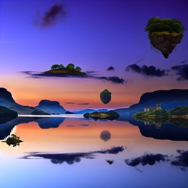 Floating islands on Scottish lochs