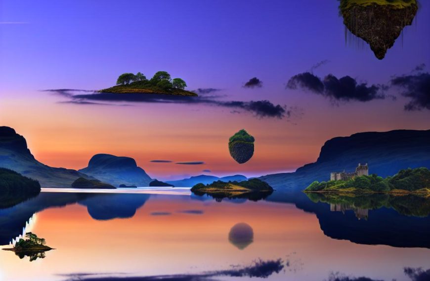 Floating islands on Scottish lochs