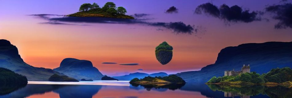 Floating islands on Scottish lochs