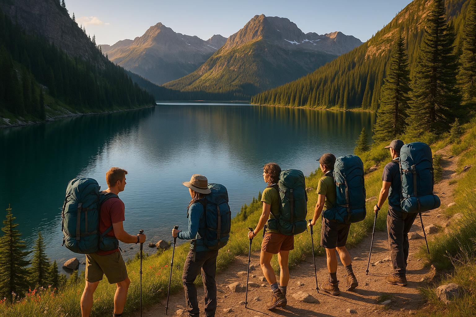 Multi-day hiking trips involving lakes