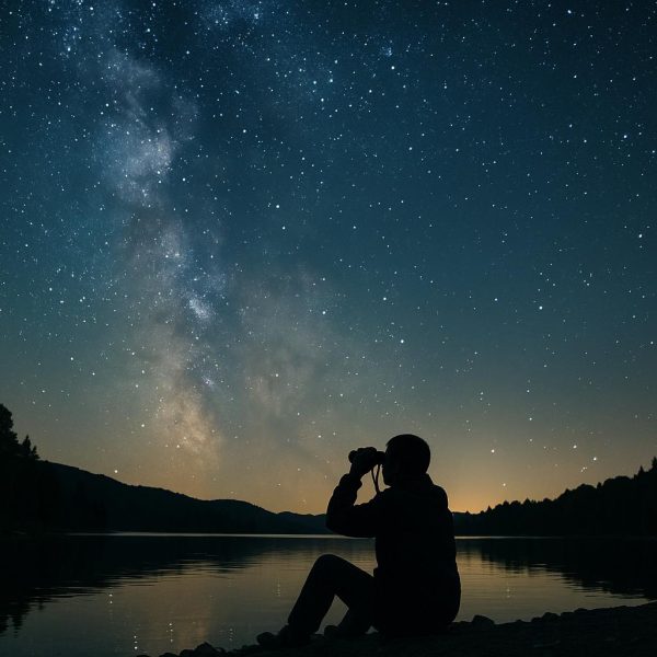 Night-time stargazing by the lakes
