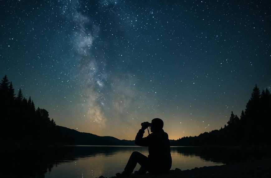 Night-time stargazing by the lakes