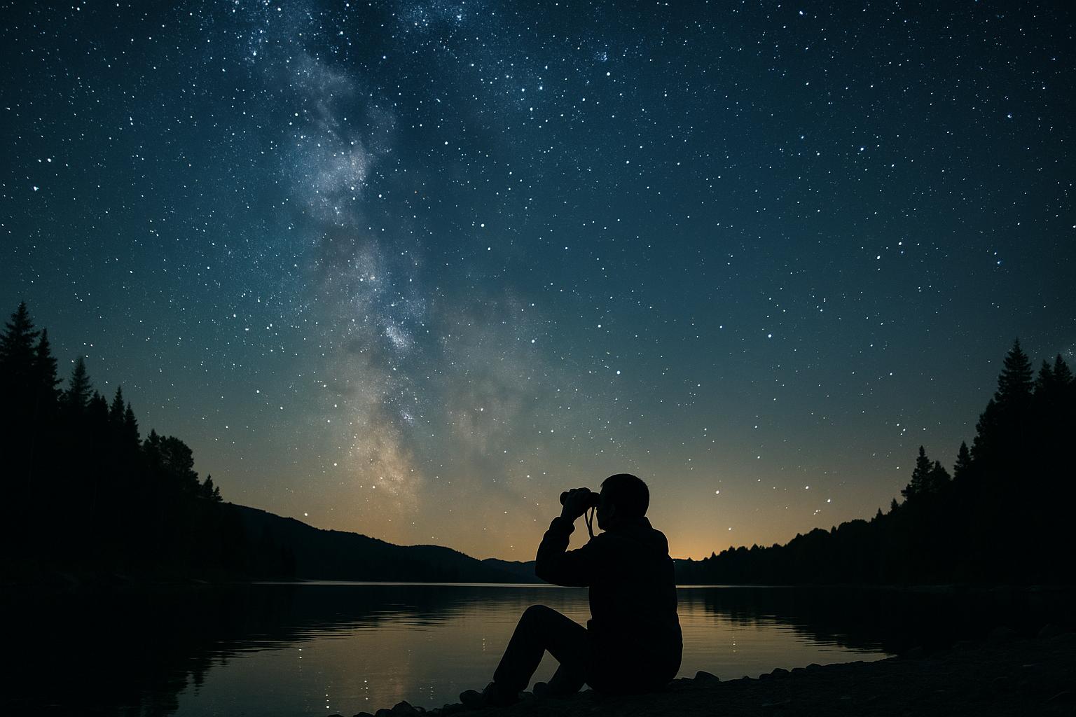 Night-time stargazing by the lakes