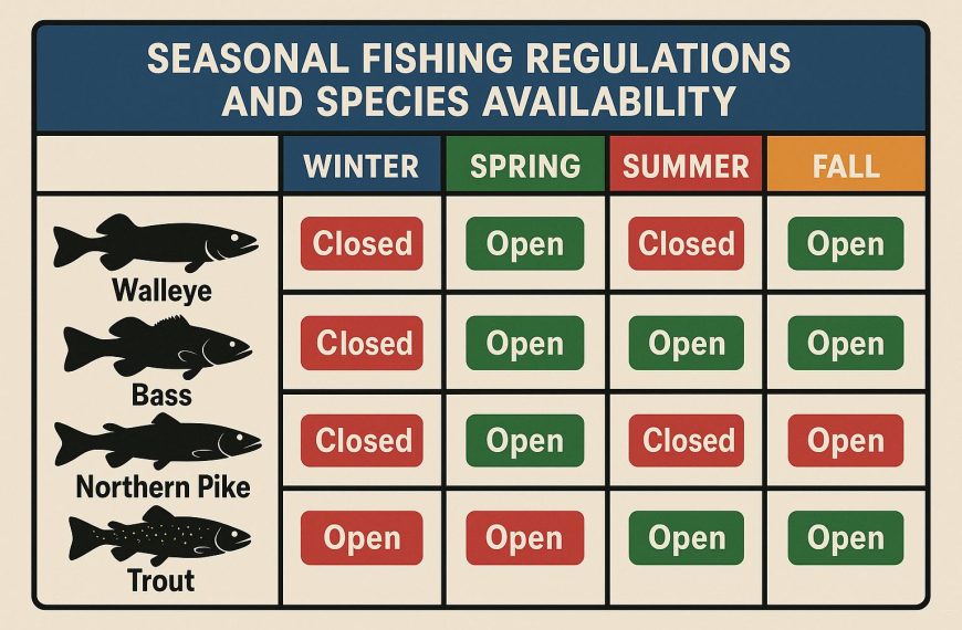 Seasonal fishing regulations and species availability