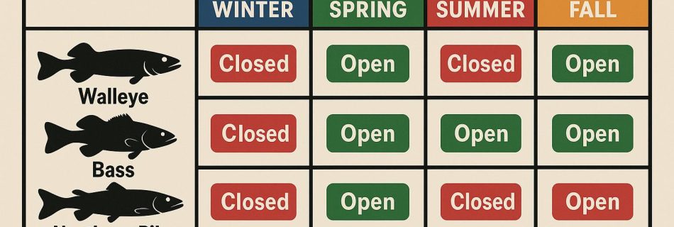 Seasonal fishing regulations and species availability